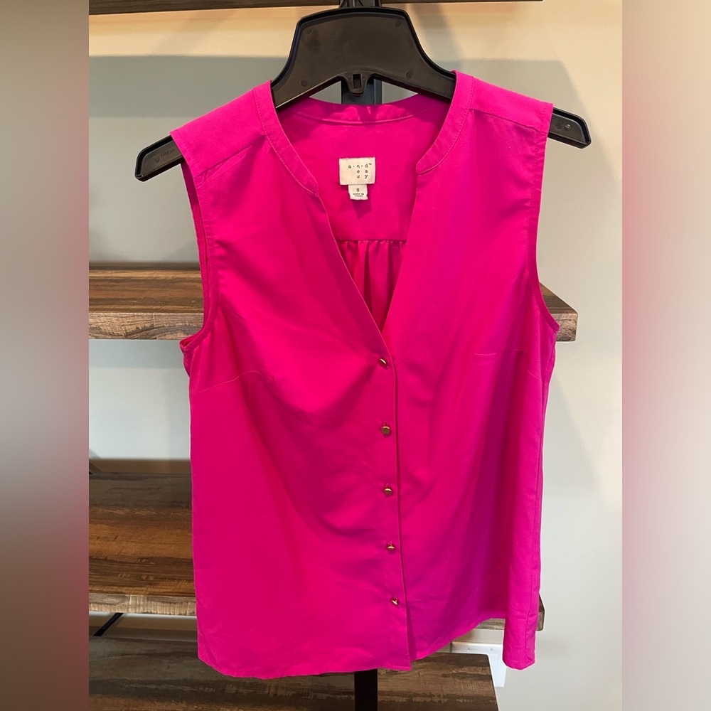 Magenta Sleeveless Blouse